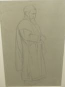 SIR WILLIAM ROTHENSTEIN (1872-1945) A PREPATORY DRAWING FOR A FIGURE IN THE FINISHED WORK 'JEWS