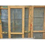 FOUR MATCHING PAINTED ART DECO DOORS WITH FRAMED GLAZING (4)