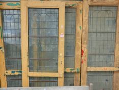 FOUR MATCHING PAINTED ART DECO DOORS WITH FRAMED GLAZING (4)