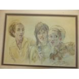 A SMALL GROUP OF UNFRAMED 20th C. SCHOOL PORTRAITS, VARIOUSLY SIGNED, SIZES VARY