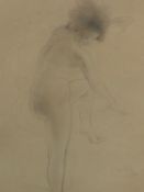 A. RASSENFOSSE (1862-1934) DANCING MAIDEN, SIGNED, PENCIL DRAWING, GALLERY LABEL VERSO. 36 x 26cms