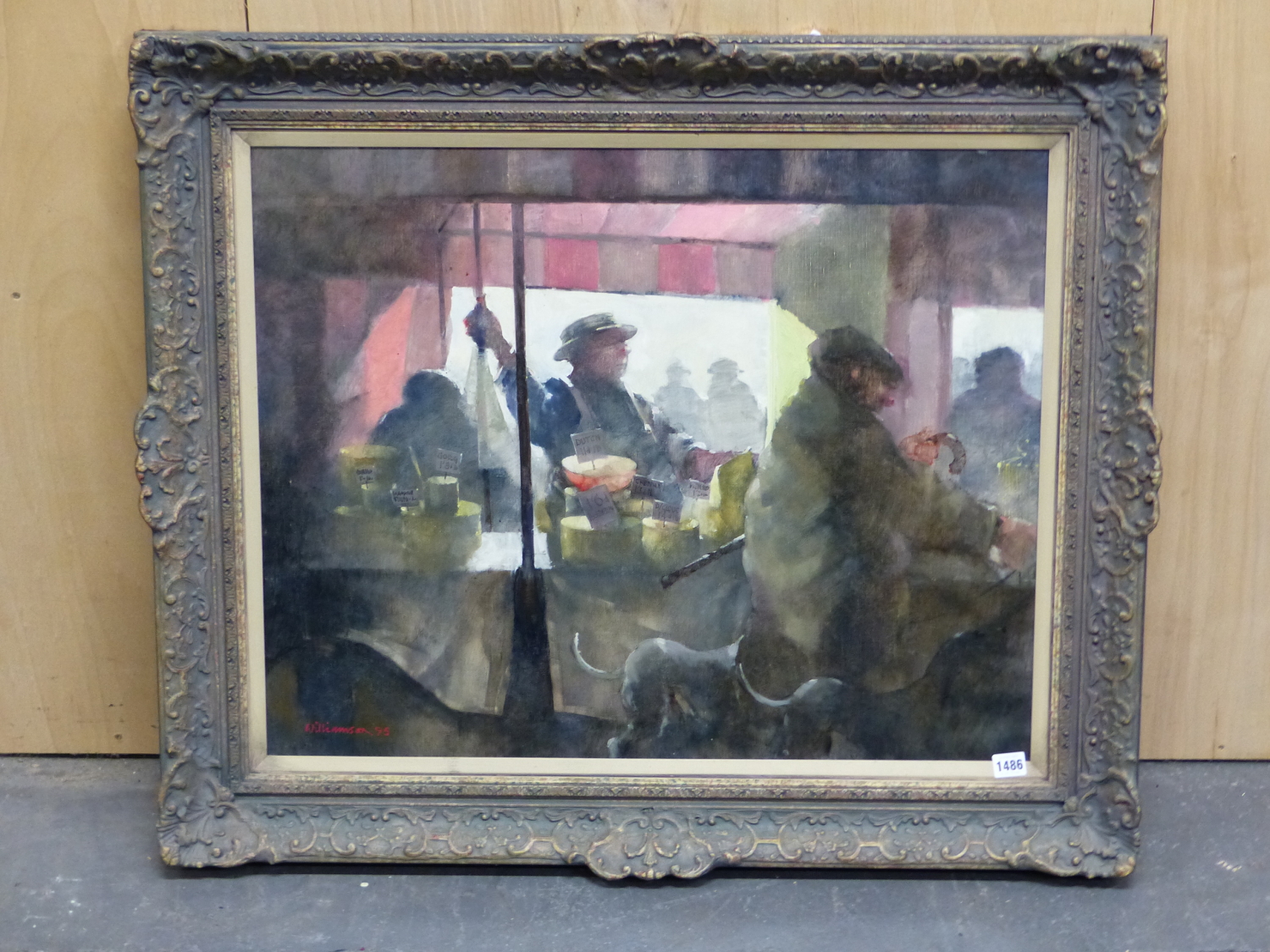 LAWRIE WILLIAMSON (1932-2017) ARR. MARKET DAY, SIGNED, OIL ON CANVAS, GALLERY LABEL VERSO. 61 x - Image 2 of 9