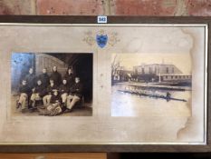 A PAIR OF EARLY 20TH CENTURY ROWING RELATED PHOTOGRAPHS MOUNTED TOGETHER.INSCRIBED 1ST TRINITY,3RD