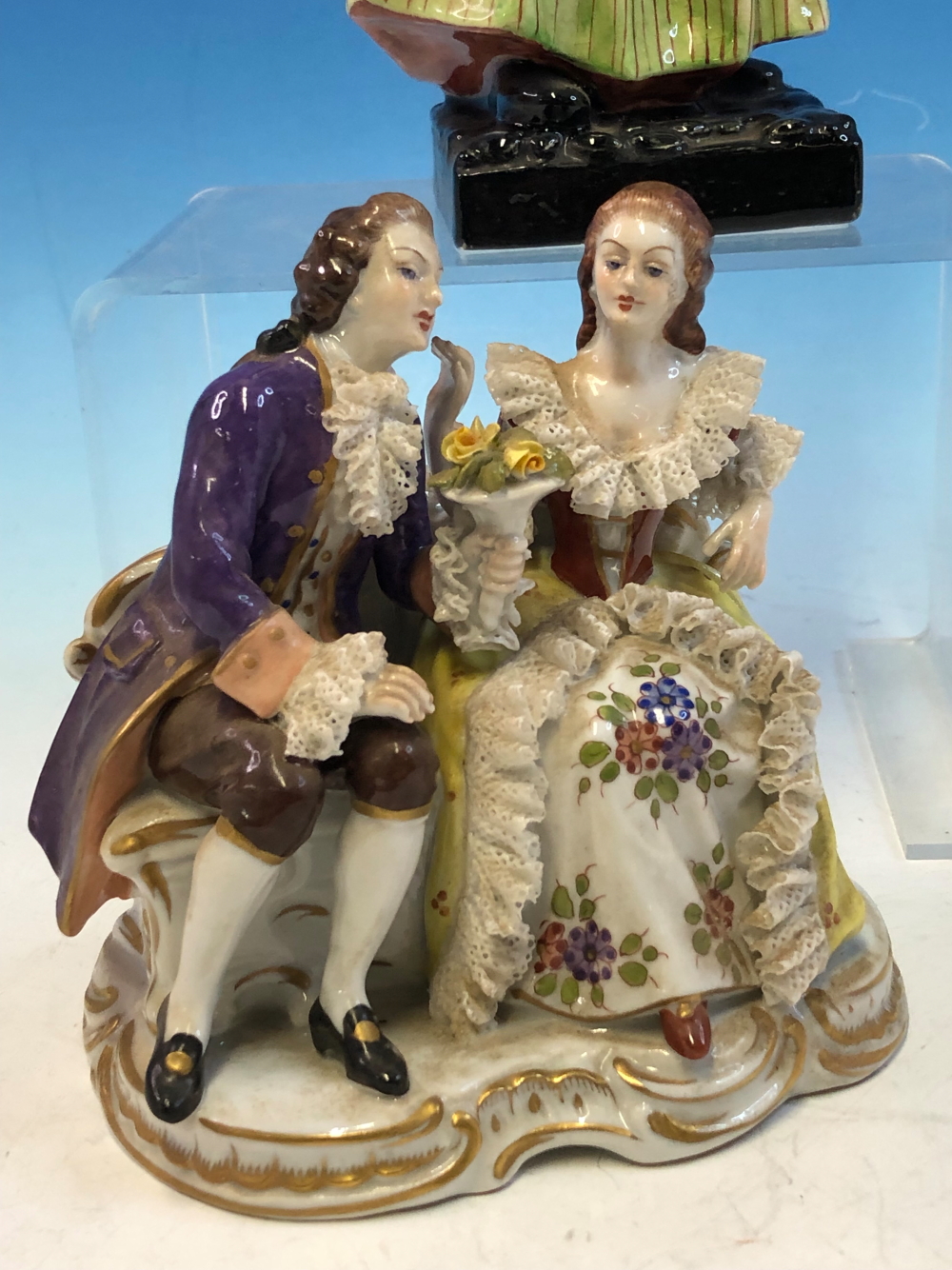 A ROYAL DOULTON FIGURE SWEET LAVENDER, HN1373. H 24cms. TOGETHER WITH A GREINER AND HOLZAPFEL SEATED - Image 5 of 10