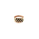 AN ANTIQUE VICTORIAN 9ct HALLMARKED GOLD KEEPER / SHOT RING. DATED 1876, BIRMINGHAM, FINGER SIZE