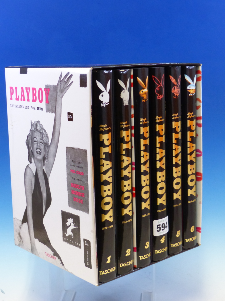 BOOKS. HUGH HEFNERS PLAYBOY- 6 VOLUMES IN SLIP CASE- TASCHEN PRESS