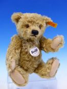 A STEIFF "CLASSIC 1920" TEDDY BEAR WITH ALL TAGS AND WITHIN A STEIFF GIFT BOX.