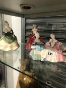 SIX DOULTON FIGURES TOGETHER WITH ANOTHER BY SPODE