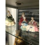 SIX DOULTON FIGURES TOGETHER WITH ANOTHER BY SPODE