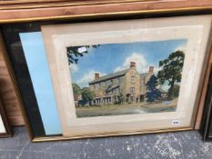 ROBERT G. UPTON (20th C. ENGLISH SCHOOL) THE COTSWOLD GATEWAY HOTEL, BURFORD, SIGNED, WATERCOLOUR.