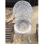 A PAINTED ALLOY PATIO CHAIR
