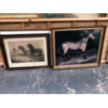 FOUR DECORATIVE PRINTS OF CATTLE AND HORSES AFTER VARIOUS HANDS SIZES VARY.