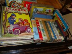 A COLLECTION OF CHILDRENS BOOKS INC. BIGGLES, VARIOUS ANNUALS ETC.