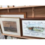 19/20th C. SCHOOL LANDSCAPE WATERCOLOUR OF A WINDMILL 32 x 40cms TOGETHER WITH VARIOUS OTHER