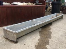 A LARGE GALVANIZED TROUGH