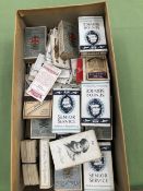 A LARGE COLLECTION OF VINTAGE CIGARETTE CARDS, MANY SORTED AS SETS.