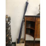 AN AUGER DUNEDIN TWO PIECE FISHING ROD, A SUNDRIDGE TURBO GRAPHITE TWO PIECE ROD TOGETHER WITH MODEL