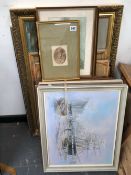 A LARGE COLLECTION OF ANTIQUE AND LATER PICTURES INCLUDING MARINE PAINTINGS, FRAMED EXHIBITION