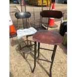TWO INDUSTRIAL STOOLS