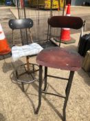 TWO INDUSTRIAL STOOLS