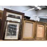 TWO VINTAGE GILT PICTURE FRAMES TOGETHER WITH ANTIQUE AND LATER PRINTS