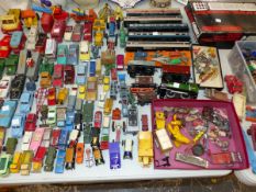 AN INTERESTING COLLECTION OF VINTAGE DIE CAST VEHICLES, HORNBY AND OTHER RAILWAY, A MARX PLUTO TIN