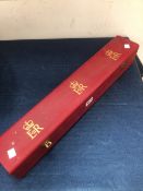 AN ELIZABETH II RED APPOINTMENT OR HERALDRY SCROLL BOX