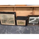 A GROUP OF ANTIQUE AND LATER SPORTING PRINTS, TOGETHER WITH TWO WILDLIFE PRINTS AFTER DAVID BINNS,