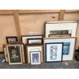 A COLLECTION OF ANTIQUE AND LATER DECORATIVE PRINTS AND WATERCOLOURS. SIZES VARY