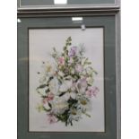 D. GLADSTONE 20th C. SCHOOL. SUMMER FLOWERS, SIGNED, WATERCOLOUR. TOGETHER WITH A COMPANION PIECE.