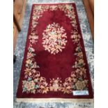 A GOOD QUALITY CHINESE RUG. 184 x 93cms