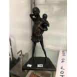 MARIE L SMITH, HER 2001 BRONZE FIGURE VICTIMS - ETHIOPIA, 10/12 WITH SIGNED CERTIFICATE. H 36cms.