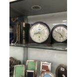 A BAKELITE CASED SMITHS TIMEPIECE, ANOTHER MANTEL CLOCK SIMILAR TOGETHER WITH AN ACCORDIAN