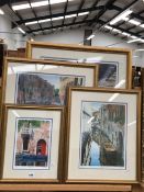 FOUR 20th C. PENCIL SIGNED LIMITED EDITION COLOUR PRINTS OF VENETIAN SCENES. SIZES VARY (4)