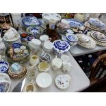 A LARGE COLLECTION OF DECORATIVE 19th C. CHINA DINNER WARES AND ORNAMENTS.