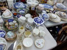 A LARGE COLLECTION OF DECORATIVE 19th C. CHINA DINNER WARES AND ORNAMENTS.