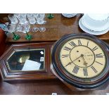 A LATE 19th C. MAHOGANY CASED WALL CLOCK WITH SUBSIDIARY SECONDS AND STRIKE