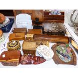 VARIOUS WOODEN TRINKET BOXES ETC.