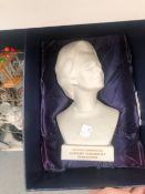 A WEDGWOOD BUST OF MARGARET THATCHER, THREE GAME TUREENS, A COPY OF THE NAKED APE SIGNED BY