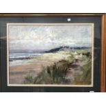 AUBREY PHILLIPS (20th C. ENGLISH SCHOOL) THE LINCOLNSHIRE COAST, SIGNED, PASTEL. GALLERY LABEL
