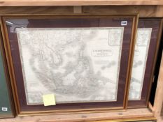 TWO ANTIQUE MAPS OF SOUTH EAST ASIA AFTER A.K. JOHNSTON. LARGEST 49 x 60cms (2)