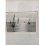 ROWLAND LANGMAID 20th C. ENGLISH SCHOOL. THE SILVER SOLENT, PENCIL SIGNED ETCHING. 16.5 x 24cms