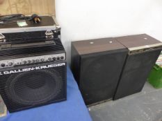 A PIONEER CS-707 SPEAKER SYSTEM TOGETHER WITH A GALLIEN-KRUEGER AMPLIFIER.