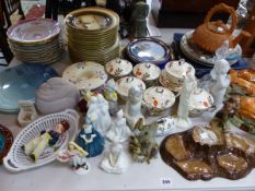 A VINTAGE BURLINGTON COTTAGE TEA SET, A POOLE POSY VASE, BESWICK MULTI FIGURE STAND, WORCESTER