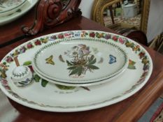 THREE PORTMEIRION PLATTERS TOGETHER WITH A MUSTARD POT