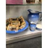 BOXED LLEDO DIE CAST TOYS TOGETHER WITH A BLUE GROUND JUG AND BOWL SET