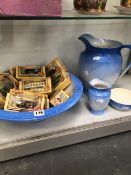 BOXED LLEDO DIE CAST TOYS TOGETHER WITH A BLUE GROUND JUG AND BOWL SET