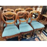 A SET OF SIX VICTORIAN MAHOGANY BALLOON BACKED CHAIRS