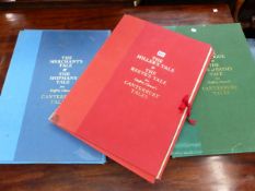 THREE CHARLES MOZLEY ILLUSTRATED FOLIOS OF GEOFFREY CHAUCERS CANTERBURY TALES