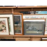 A COLLECTION OF FRAMED AND UNFRAMED DECORATIVE PICTURES INCLUDING LANDSCAPES, SPORTING PRINTS,